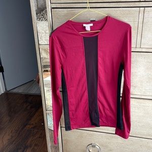 Valentino intimate red/ black long sleeve top; size 48